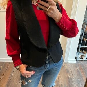 Midwest Garment Company Black Wool vest waistcoat size large